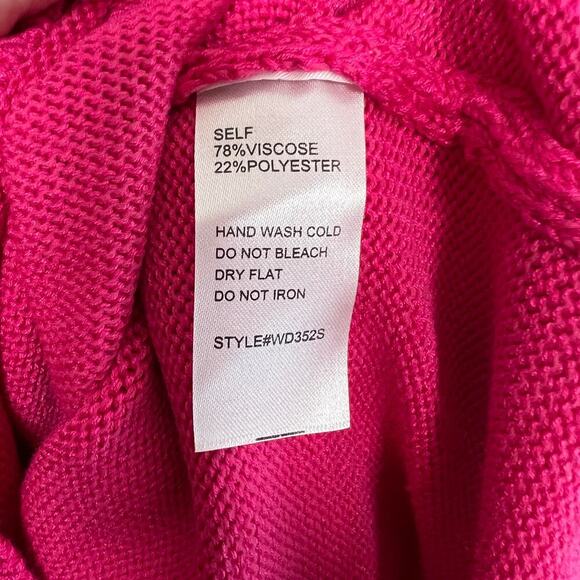 VICI - Orla Pink Fuchsia Knit Tie Wrap Sleeveless Midi Dress - Picture 6 of 11